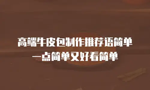 高端牛皮包制作推荐语简单一点简单又好看简单