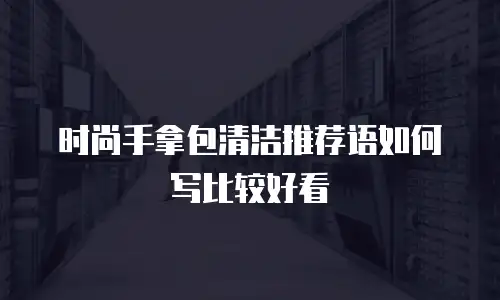 时尚手拿包清洁推荐语如何写比较好看