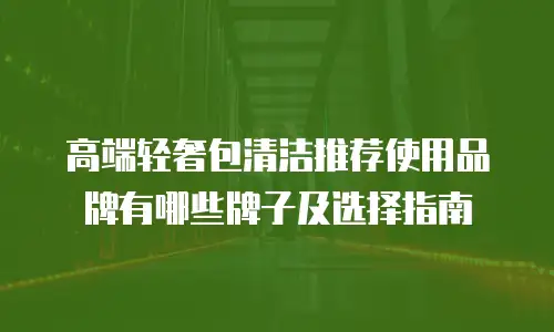 高端轻奢包清洁推荐使用品牌有哪些牌子及选择指南