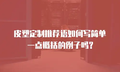 皮塑定制推荐语如何写简单一点概括的例子吗？