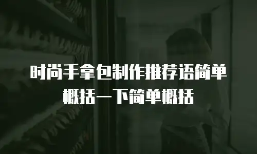 时尚手拿包制作推荐语简单概括一下简单概括