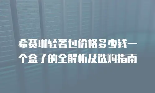 希赛琳轻奢包价格多少钱一个盒子的全解析及选购指南