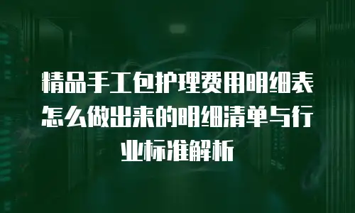 精品手工包护理费用明细表怎么做出来的明细清单与行业标准解析