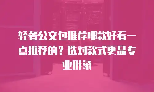 轻奢公文包推荐哪款好看一点推荐的？选对款式更显专业形象