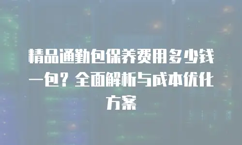 精品通勤包保养费用多少钱一包？全面解析与成本优化方案