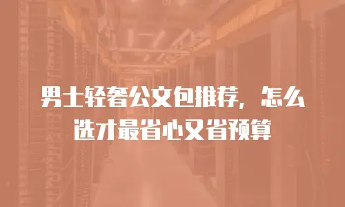 男士轻奢公文包推荐，怎么选才最省心又省预算