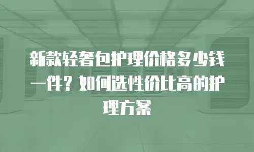 新款轻奢包护理价格多少钱一件？如何选性价比高的护理方案  