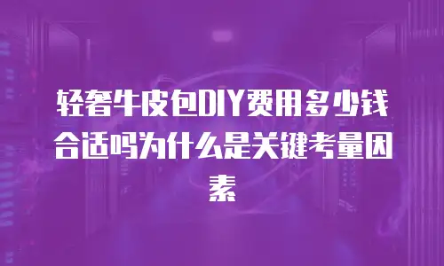 轻奢牛皮包DIY费用多少钱合适吗为什么是关键考量因素