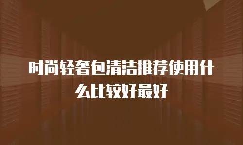 时尚轻奢包清洁推荐使用什么比较好最好