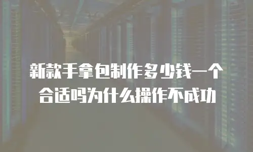 新款手拿包制作多少钱一个合适吗为什么操作不成功