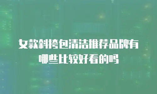 女款斜挎包清洁推荐品牌有哪些比较好看的吗