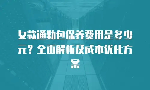 女款通勤包保养费用是多少元？全面解析及成本优化方案