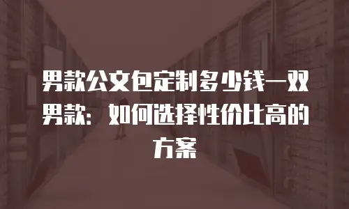 男款公文包定制多少钱一双男款：如何选择性价比高的方案