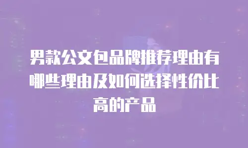 男款公文包品牌推荐理由有哪些理由及如何选择性价比高的产品
