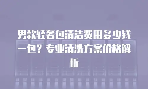 男款轻奢包清洁费用多少钱一包？专业清洗方案价格解析