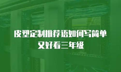 皮塑定制推荐语如何写简单又好看三年级