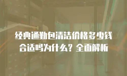 经典通勤包清洁价格多少钱合适吗为什么？全面解析