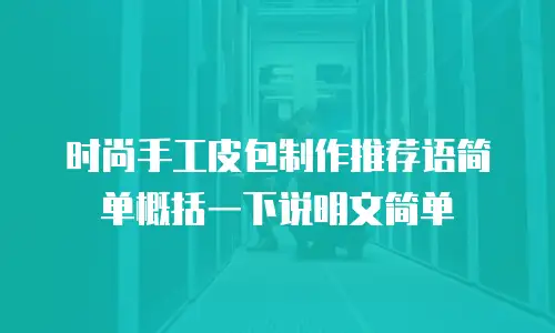 时尚手工皮包制作推荐语简单概括一下说明文简单
