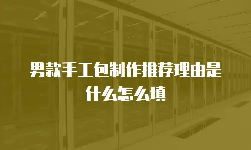男款手工包制作推荐理由是什么怎么填