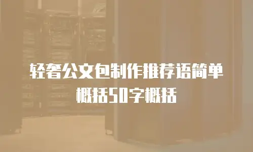 轻奢公文包制作推荐语简单概括50字概括
