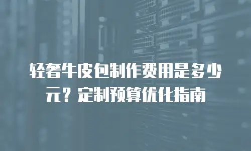 轻奢牛皮包制作费用是多少元？定制预算优化指南