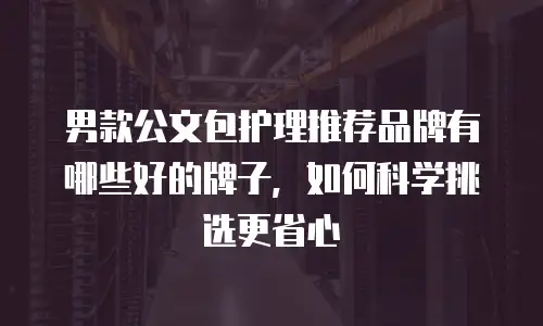 男款公文包护理推荐品牌有哪些好的牌子，如何科学挑选更省心