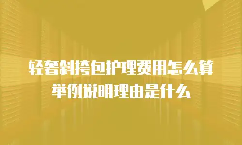 轻奢斜挎包护理费用怎么算举例说明理由是什么