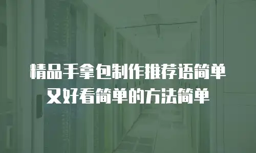 精品手拿包制作推荐语简单又好看简单的方法简单