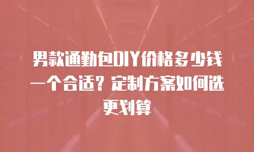 男款通勤包DIY价格多少钱一个合适？定制方案如何选更划算