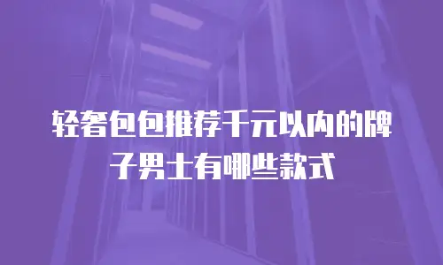 轻奢包包推荐千元以内的牌子男士有哪些款式