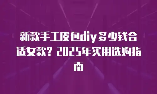 新款手工皮包diy多少钱合适女款？2025年实用选购指南