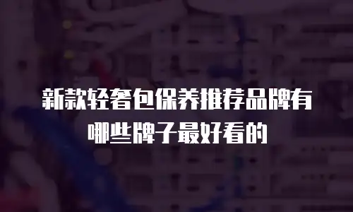 新款轻奢包保养推荐品牌有哪些牌子最好看的