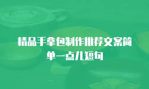 精品手拿包制作推荐文案简单一点儿短句