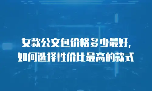 女款公文包价格多少最好，如何选择性价比最高的款式