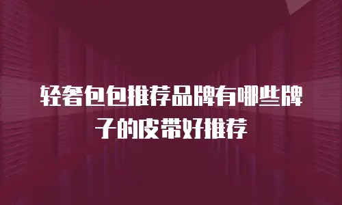 轻奢包包推荐品牌有哪些牌子的皮带好推荐