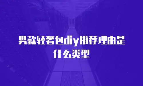 男款轻奢包diy推荐理由是什么类型