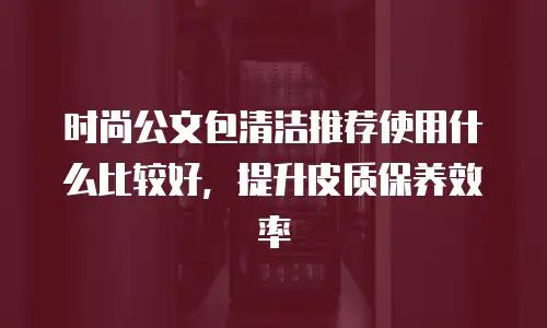 时尚公文包清洁推荐使用什么比较好，提升皮质保养效率