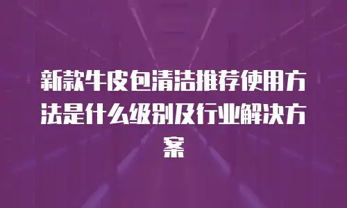新款牛皮包清洁推荐使用方法是什么级别及行业解决方案