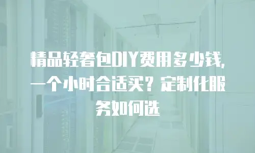 精品轻奢包DIY费用多少钱，一个小时合适买？定制化服务如何选
