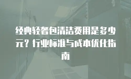 经典轻奢包清洁费用是多少元？行业标准与成本优化指南