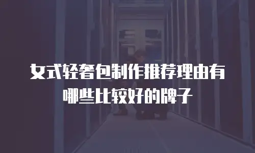 女式轻奢包制作推荐理由有哪些比较好的牌子