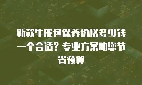 新款牛皮包保养价格多少钱一个合适？专业方案助您节省预算