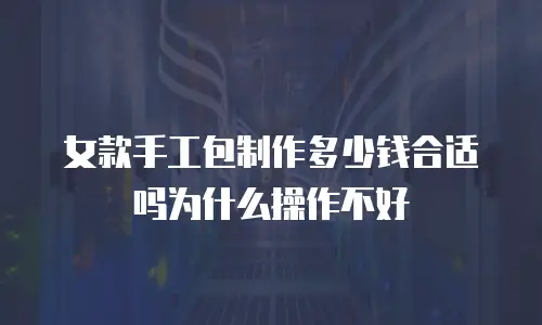 女款手工包制作多少钱合适吗为什么操作不好