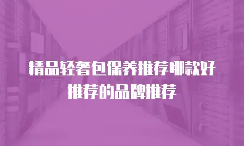 精品轻奢包保养推荐哪款好推荐的品牌推荐