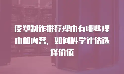 皮塑制作推荐理由有哪些理由和内容，如何科学评估选择价值