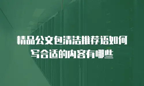 精品公文包清洁推荐语如何写合适的内容有哪些