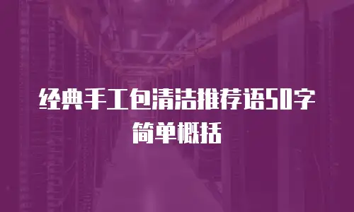 经典手工包清洁推荐语50字简单概括