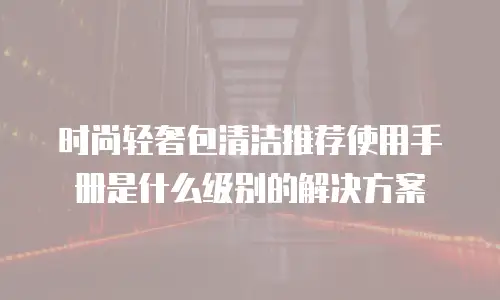 时尚轻奢包清洁推荐使用手册是什么级别的解决方案