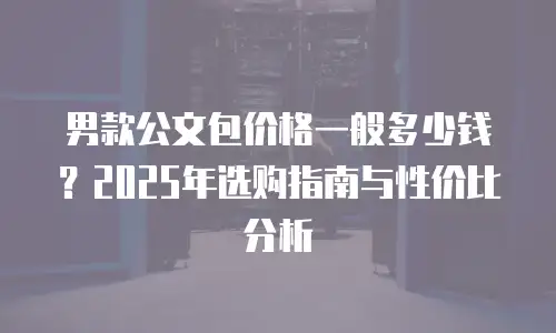 男款公文包价格一般多少钱？2025年选购指南与性价比分析