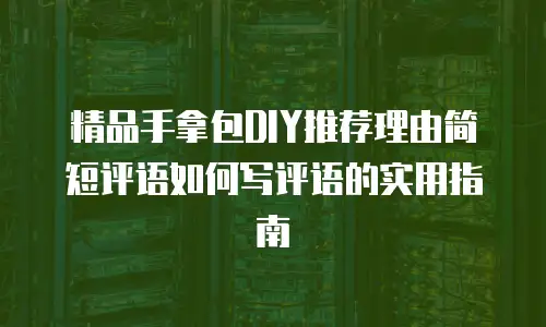 精品手拿包DIY推荐理由简短评语如何写评语的实用指南
